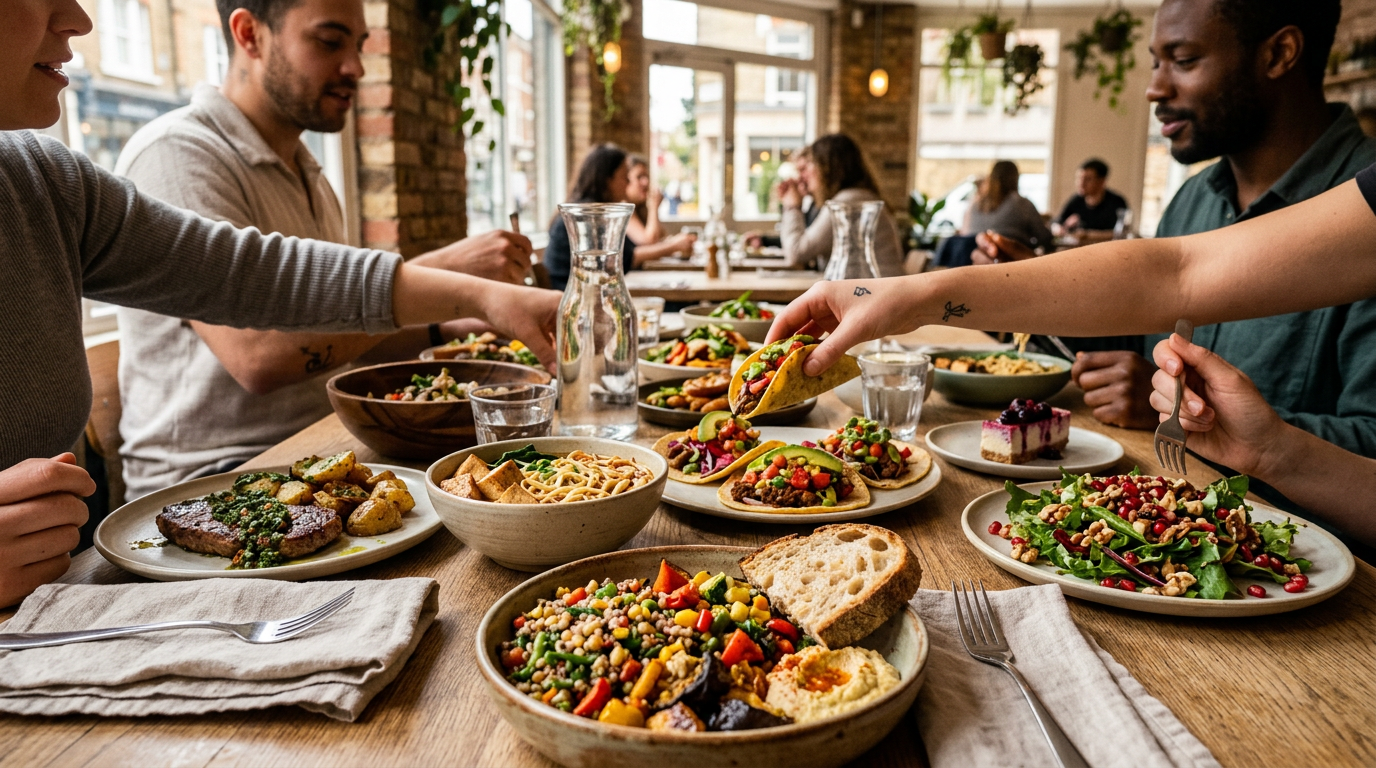 variety of vegan dishes