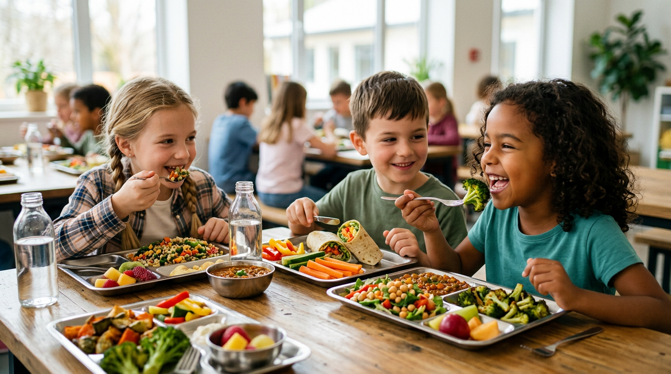 kids eating vegetables