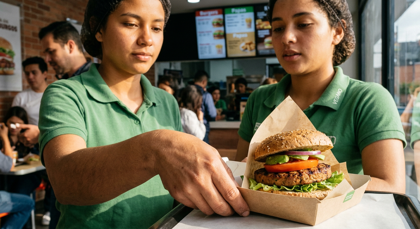 vegan burger fast food colombia