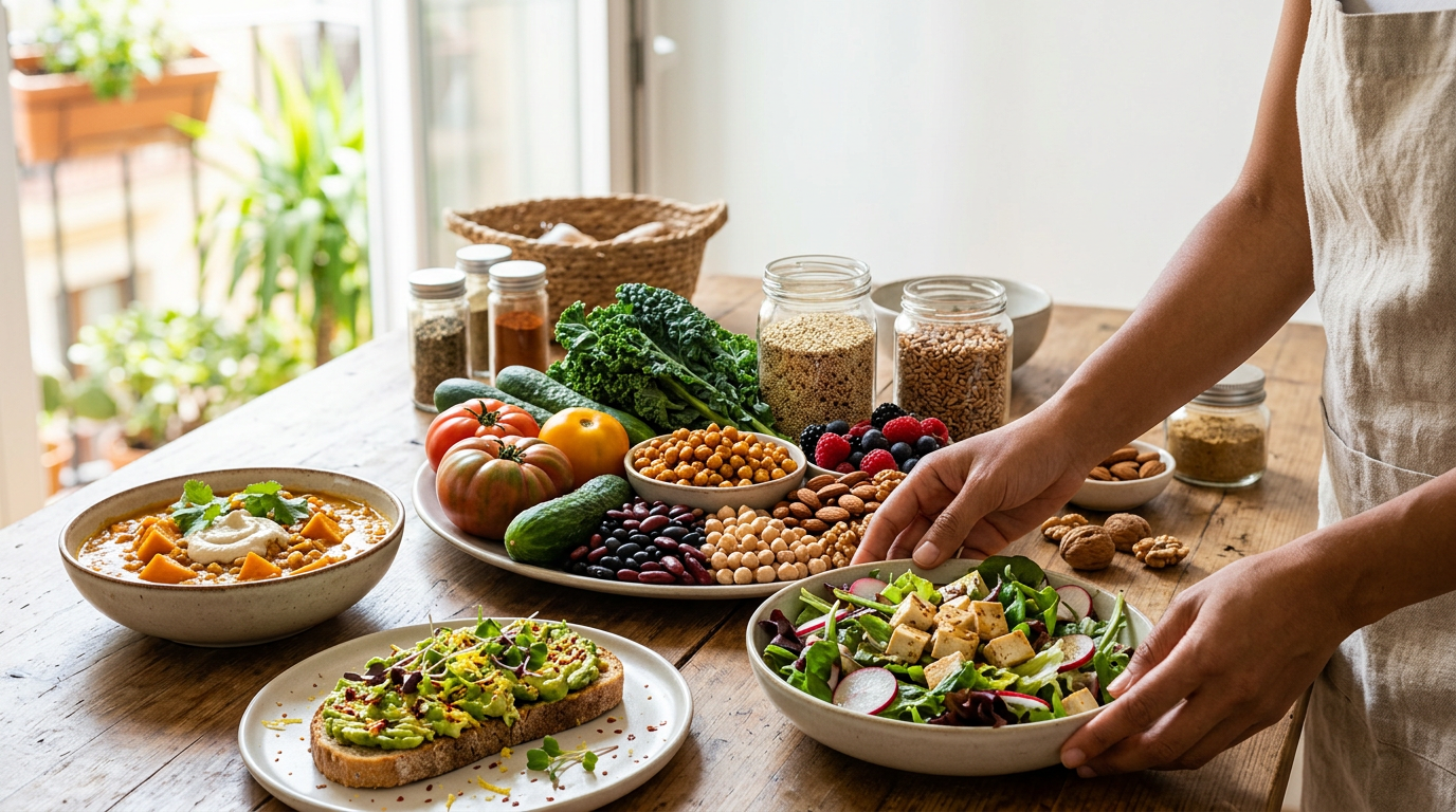 plant-based food assortment