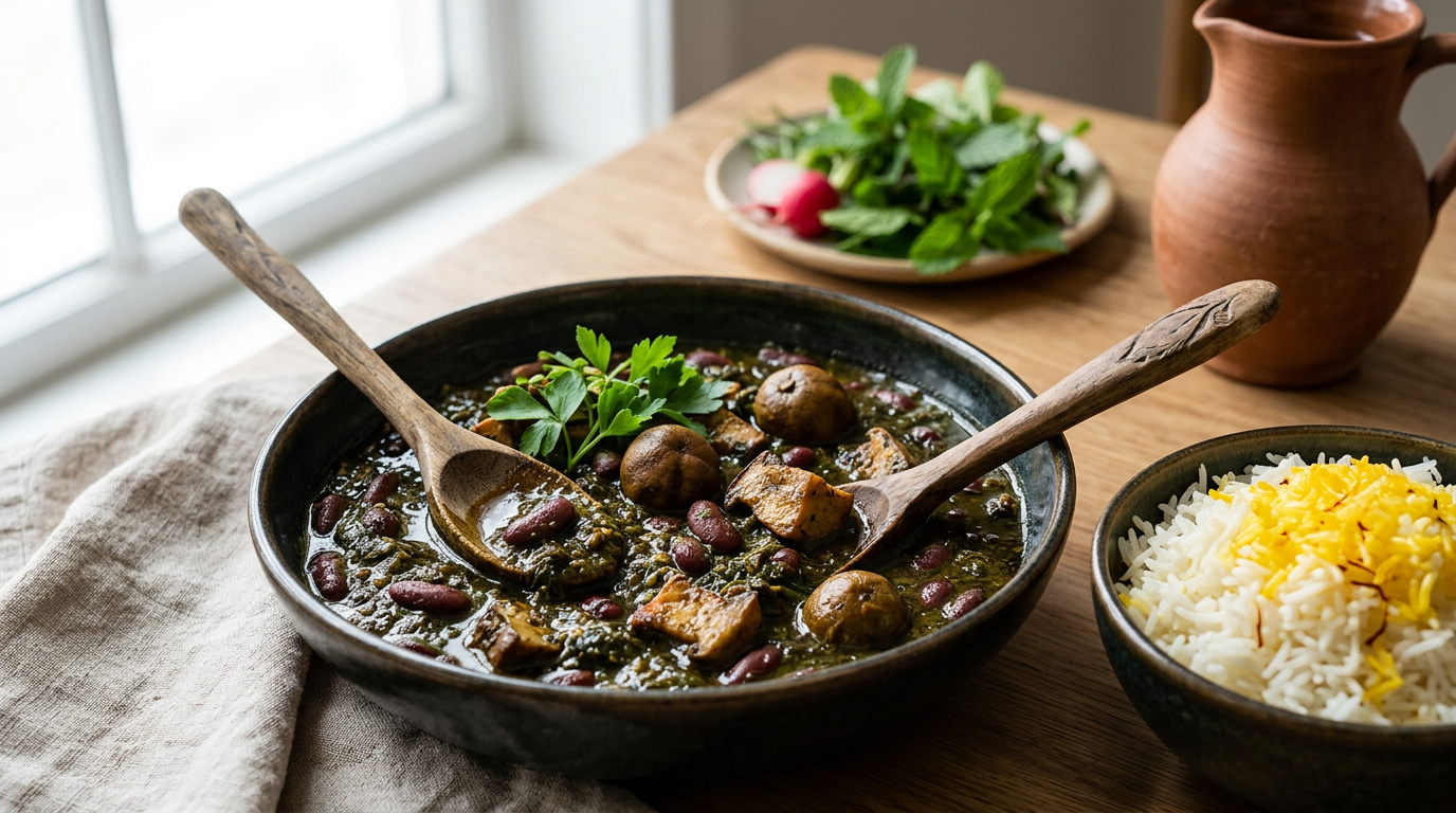 plant-based ghormeh sabzi