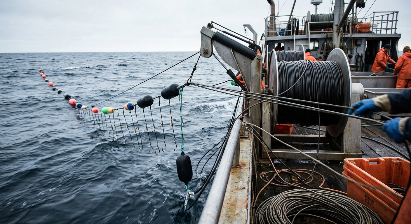 longline fishing gear deployed