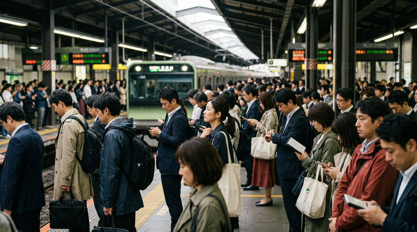 metro platform crowd