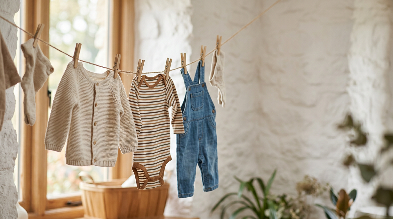 baby clothes hanging