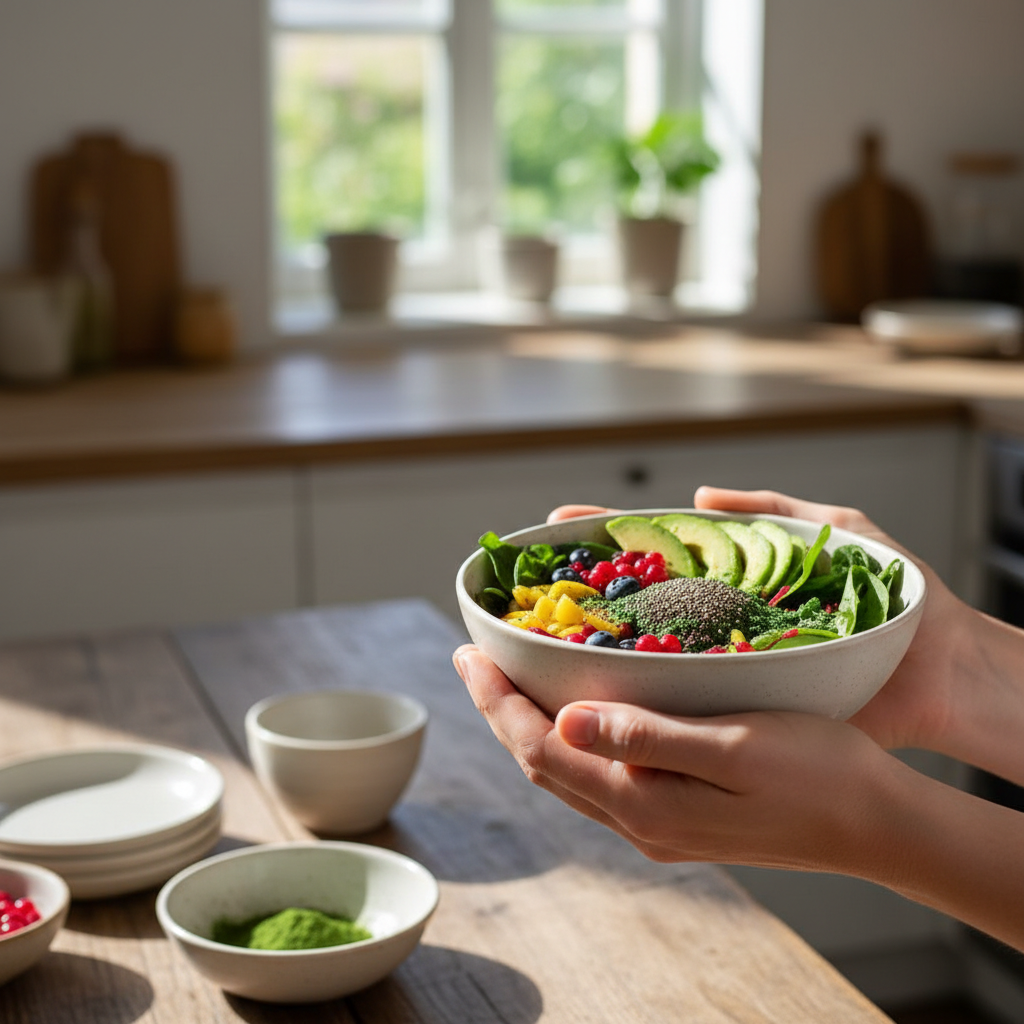 healthy glowing skin from plant-based diet