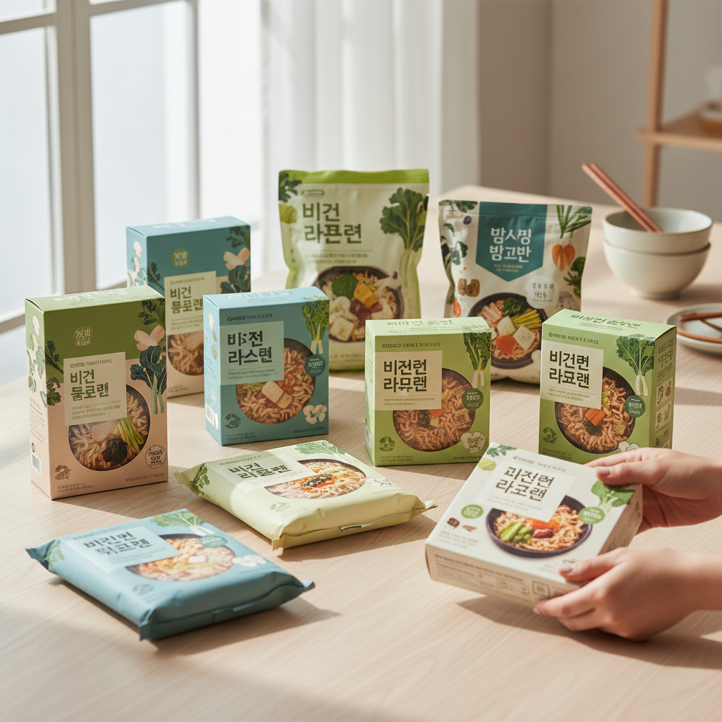 variety of vegan ramen packaging