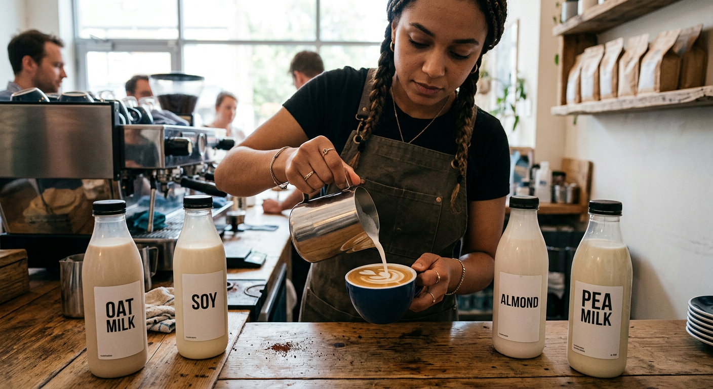 barista latte art oat milk