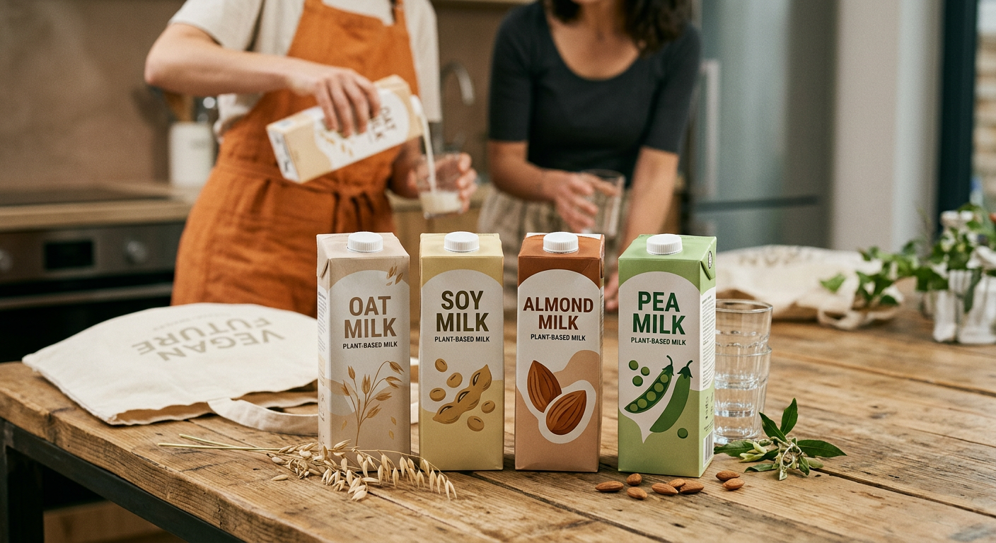 plant milk various cartons