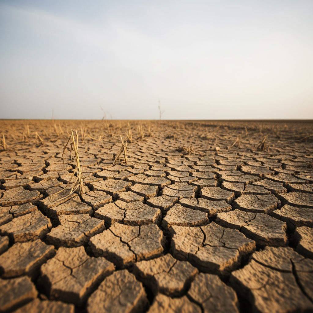 cracked dry ground