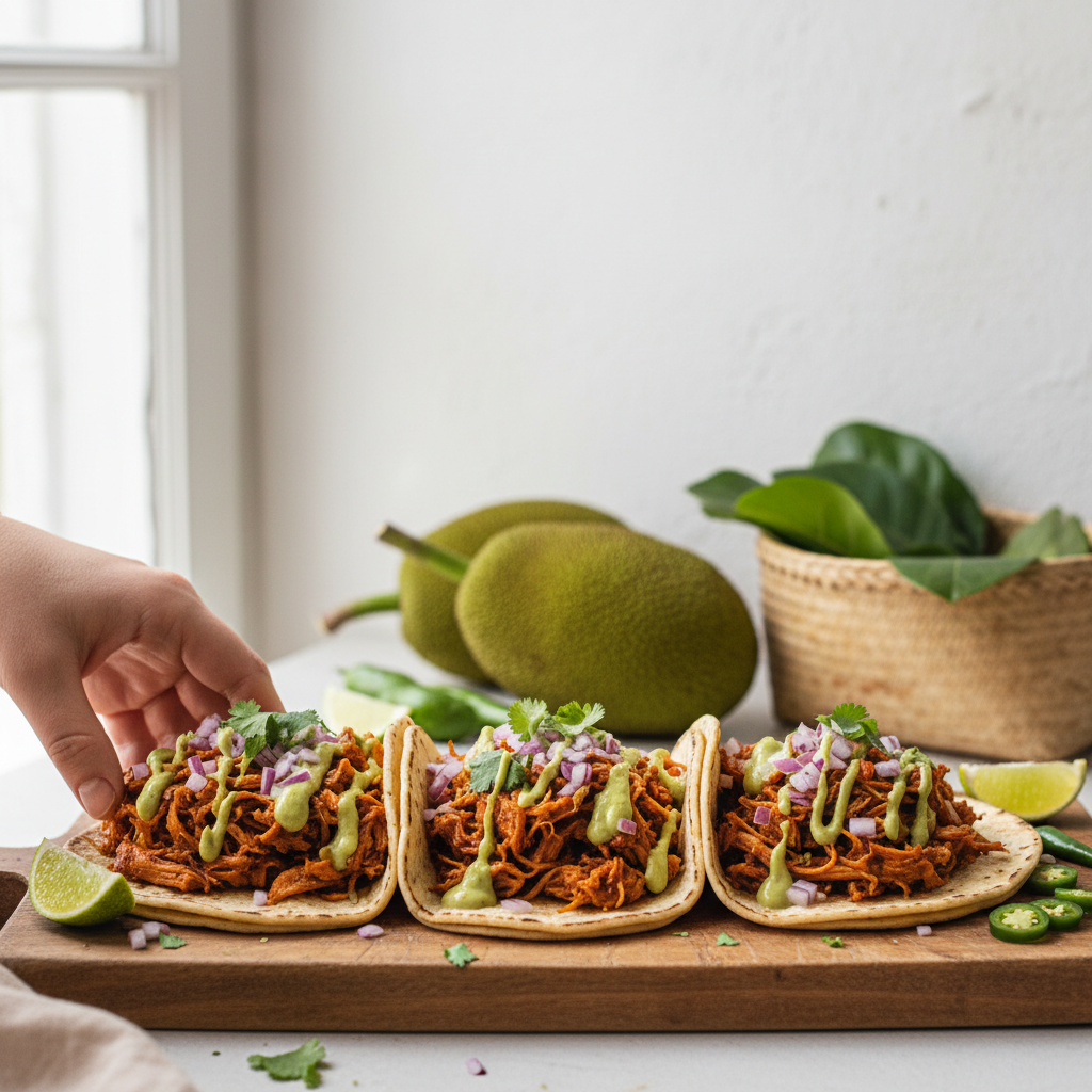 pulled jackfruit tacos