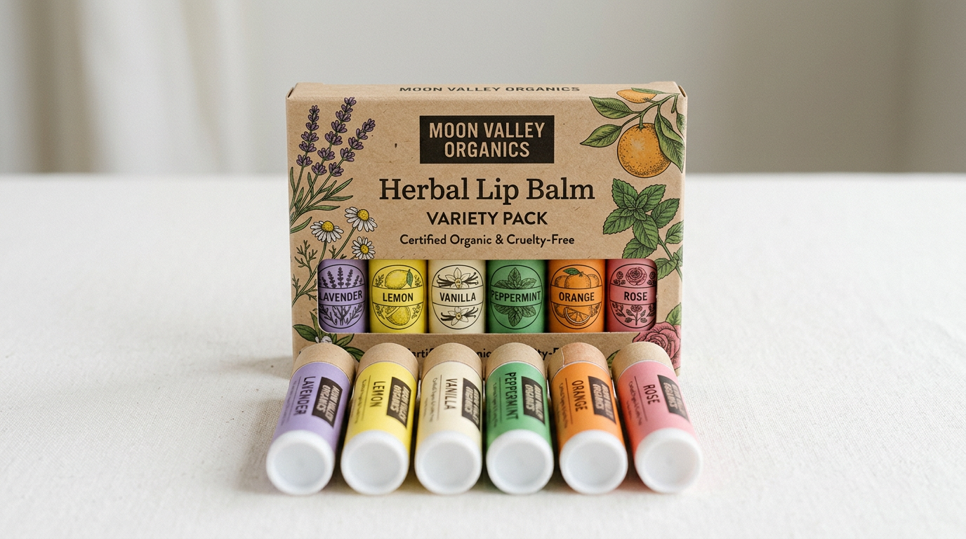 Moon Valley Organics Herbal Lip Balm - Variety Pack