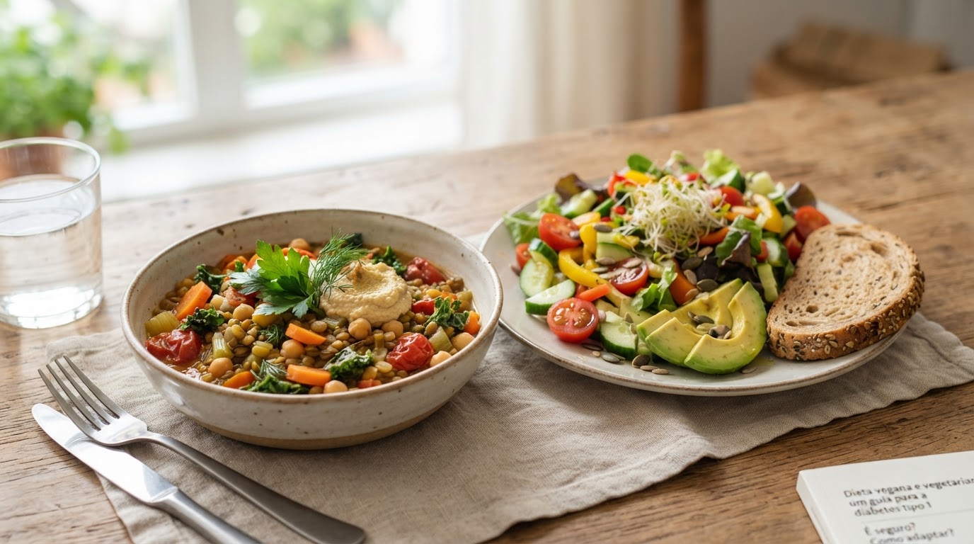 Dieta vegana e vegetariana: um guia para a diabetes tipo 1