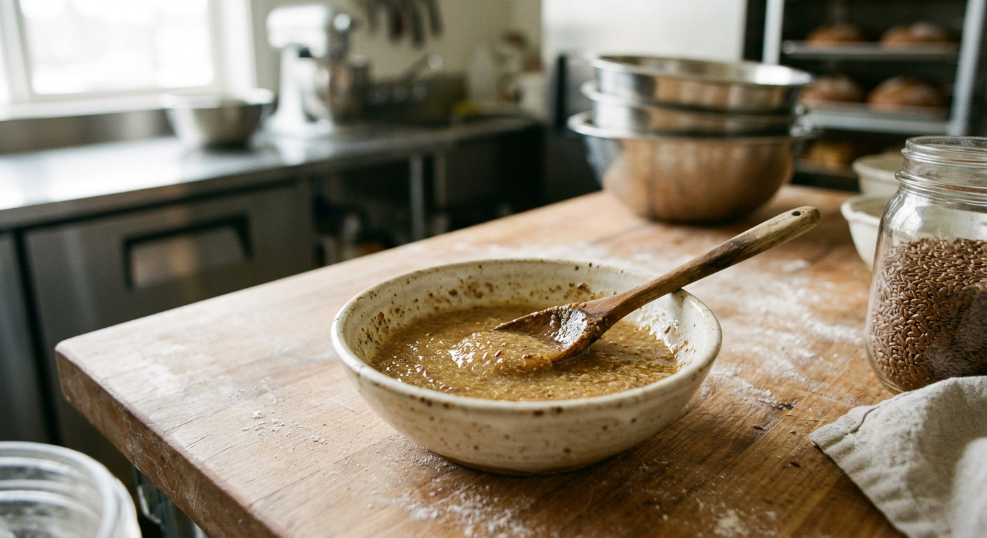 flax seeds gel in small dish