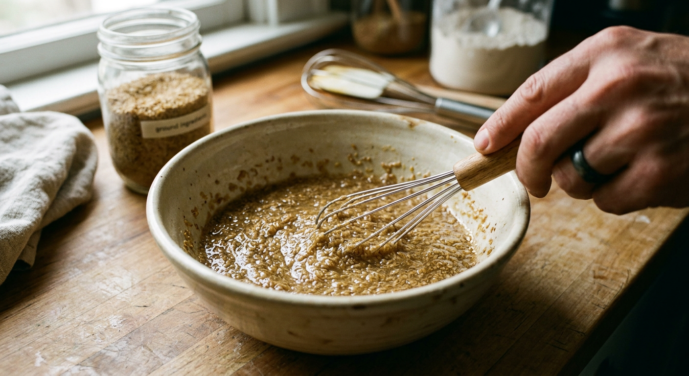 flax egg mixture close up