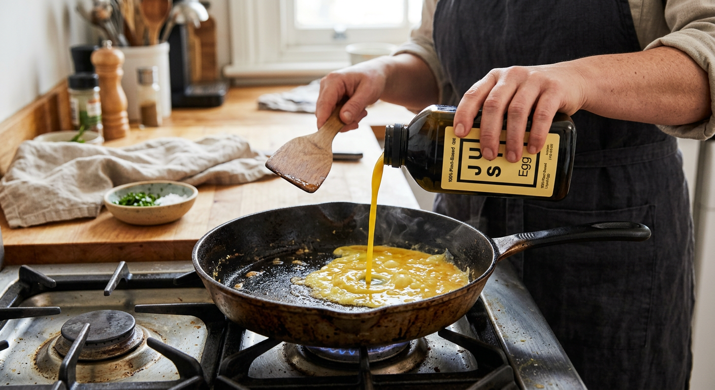 just egg liquid in frying pan