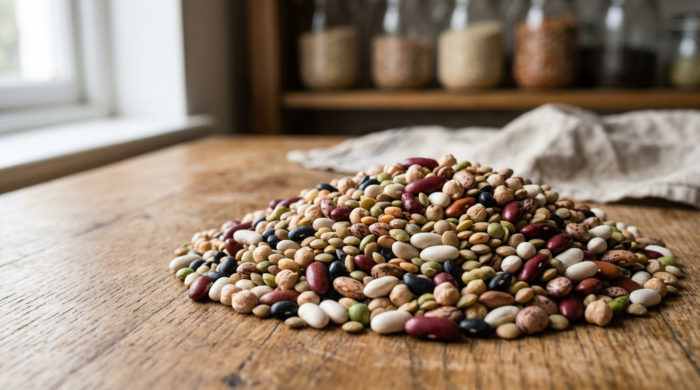 dried beans pile
