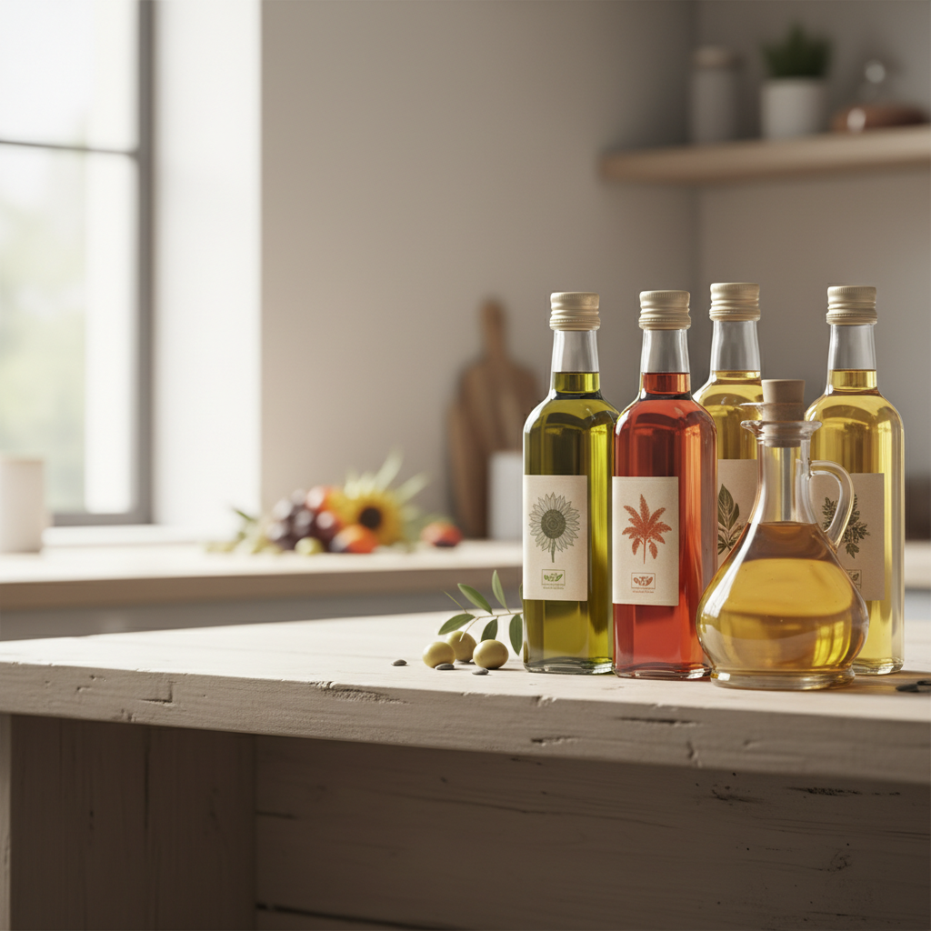 cooking oil bottles shelf