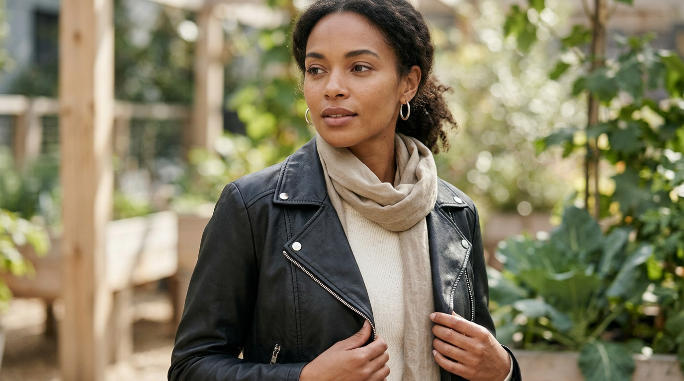 stylish vegan leather jacket
