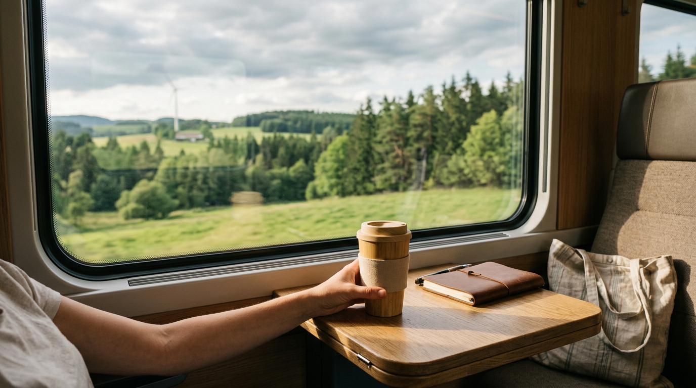 slow travel train window